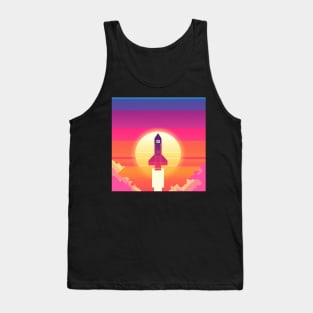 Synthwave rocket launch Tank Top